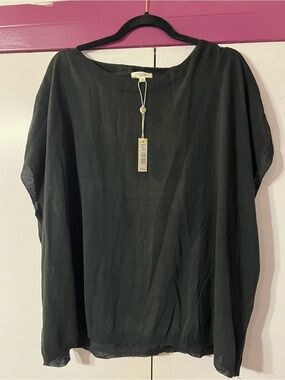Max Studio Black Lightweight Knit Tunic Top